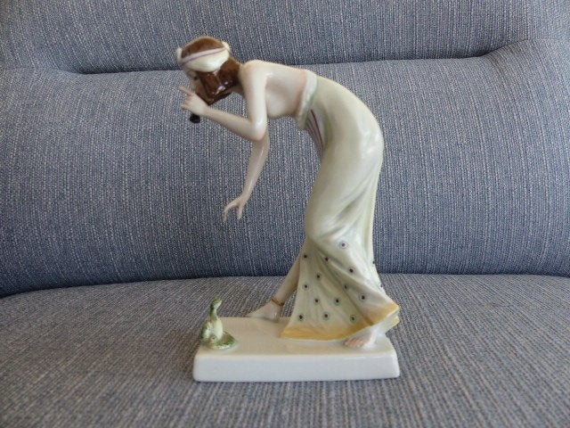 Rosenthal "slangenbezweerster" Berthold Boes 1920's Art-Deco, Ophalen