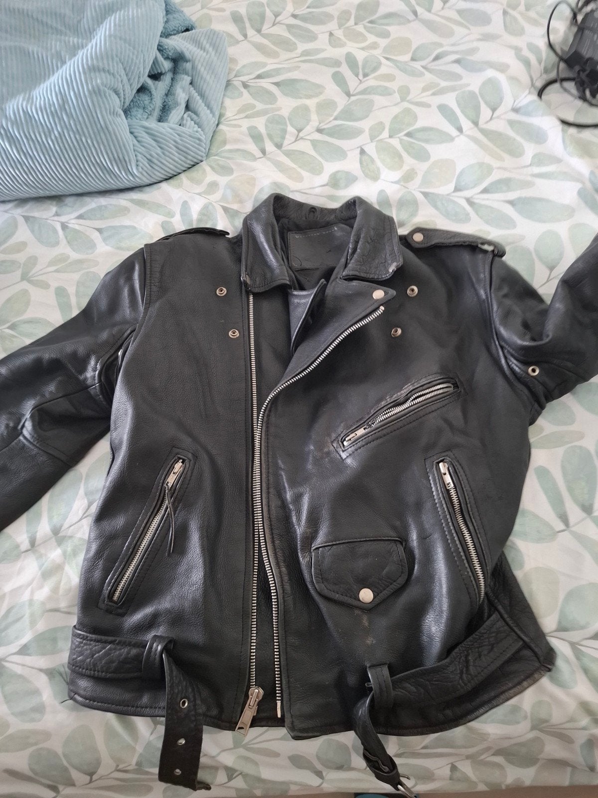 Leren oldskool motorjas, Motoren, Kleding | Motorkleding, Jas | leer, Dames, Heren, Tweedehands, Ophalen