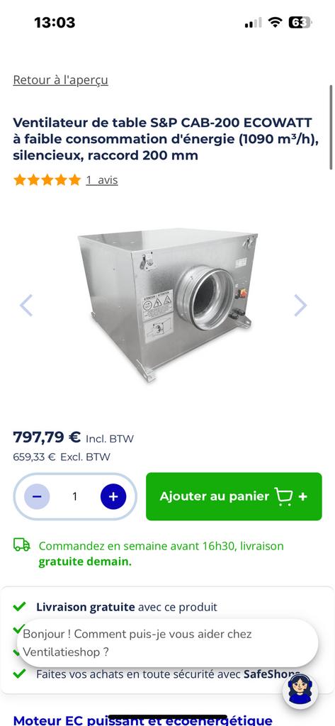 Ventilation, Bricolage & Construction, Enlèvement ou Envoi, Neuf