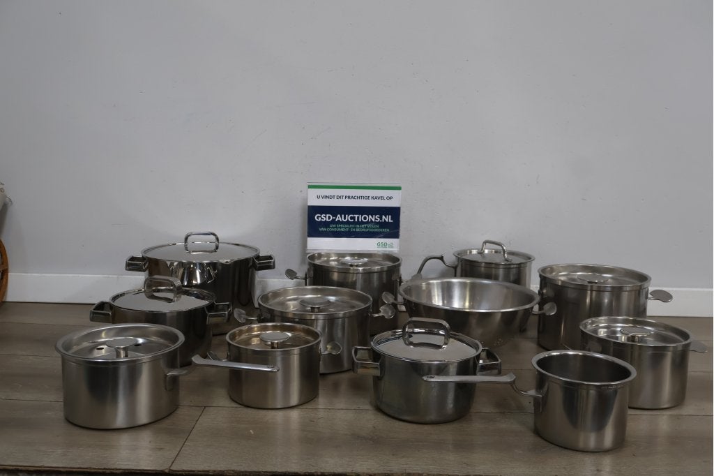 Set RVS kookpannen met deksels, Huis en Inrichting, Keuken | Potten en Pannen, Niet ingevuld, Inox, Gebruikt, Niet ingevuld
