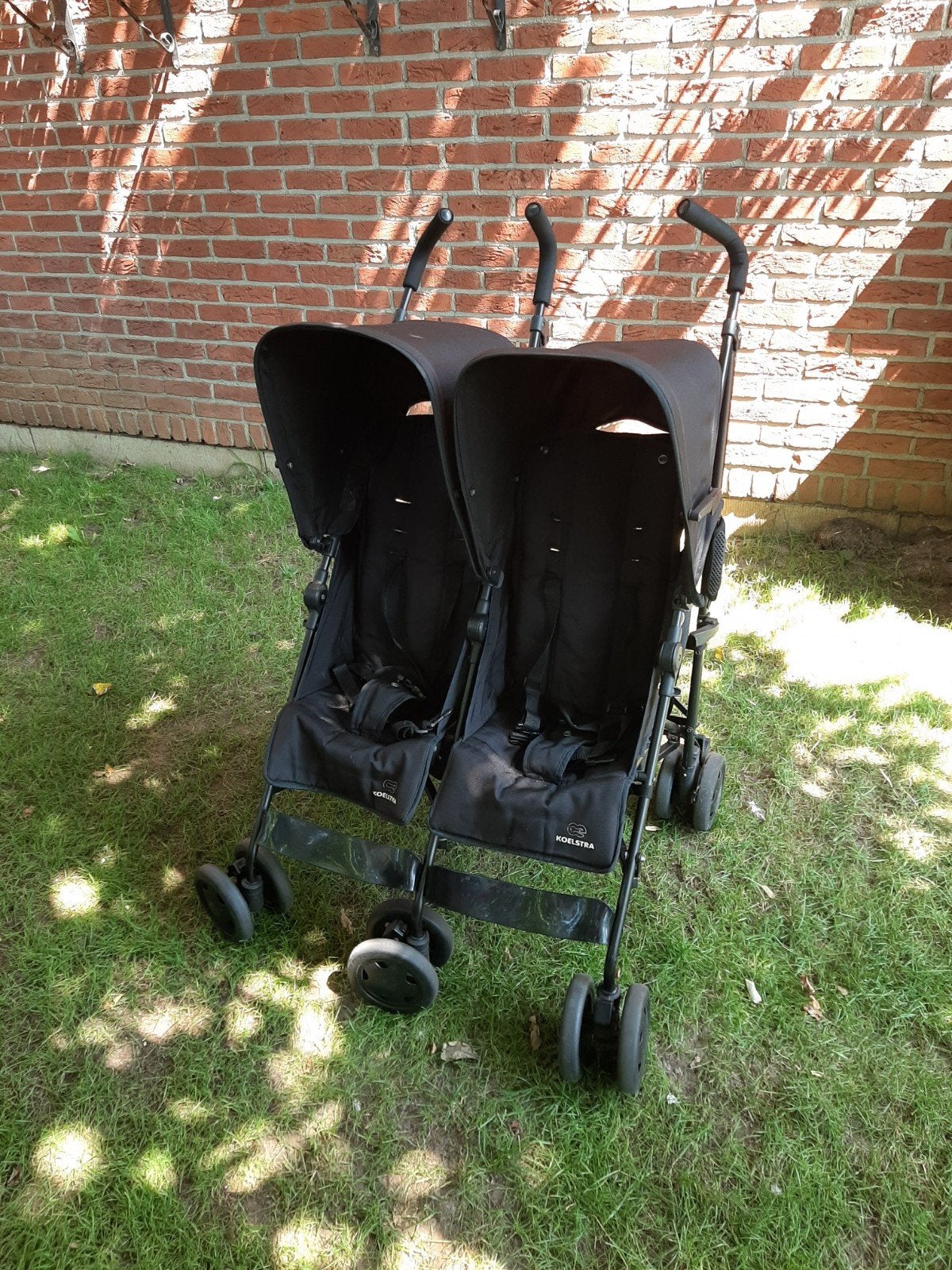 Buggy duo, poussette double, poussette double, marque Koelst, Enfants & Bébés, Enlèvement, Comme neuf, Koelstra, Ombrelle