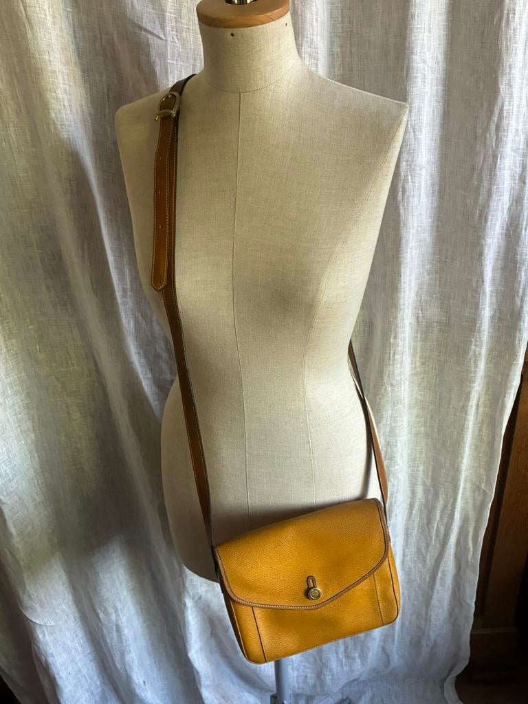 Didier Lamarthe vintage handtas okergeel, Handtassen en Accessoires, Tassen | Damestassen, Verzenden, Zo goed als nieuw, Handtas