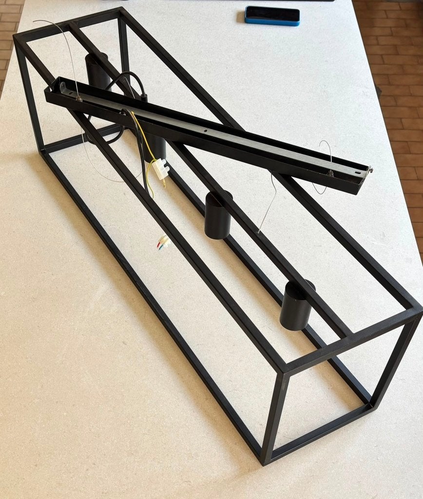 Designlamp boven eettafel - industriële stijl, Huis en Inrichting, Lampen | Tafellampen, Zo goed als nieuw, Metaal, Verstelbaar