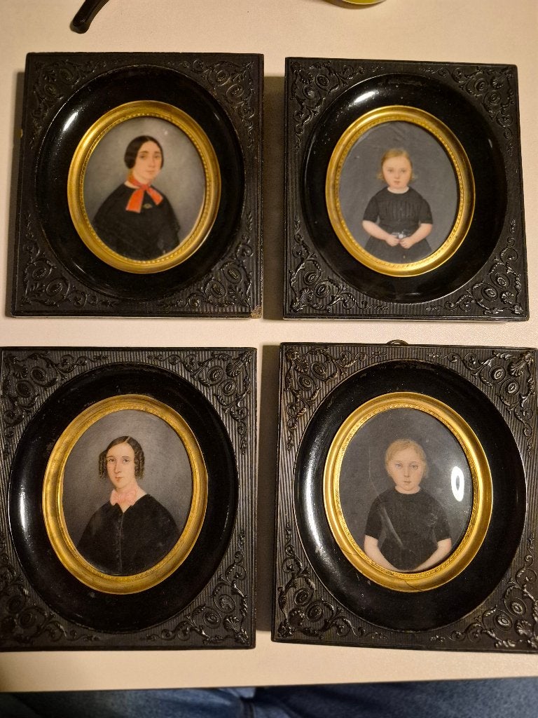 4 stuks 19de eeuwse originele minitatuurschilderijen, Ophalen