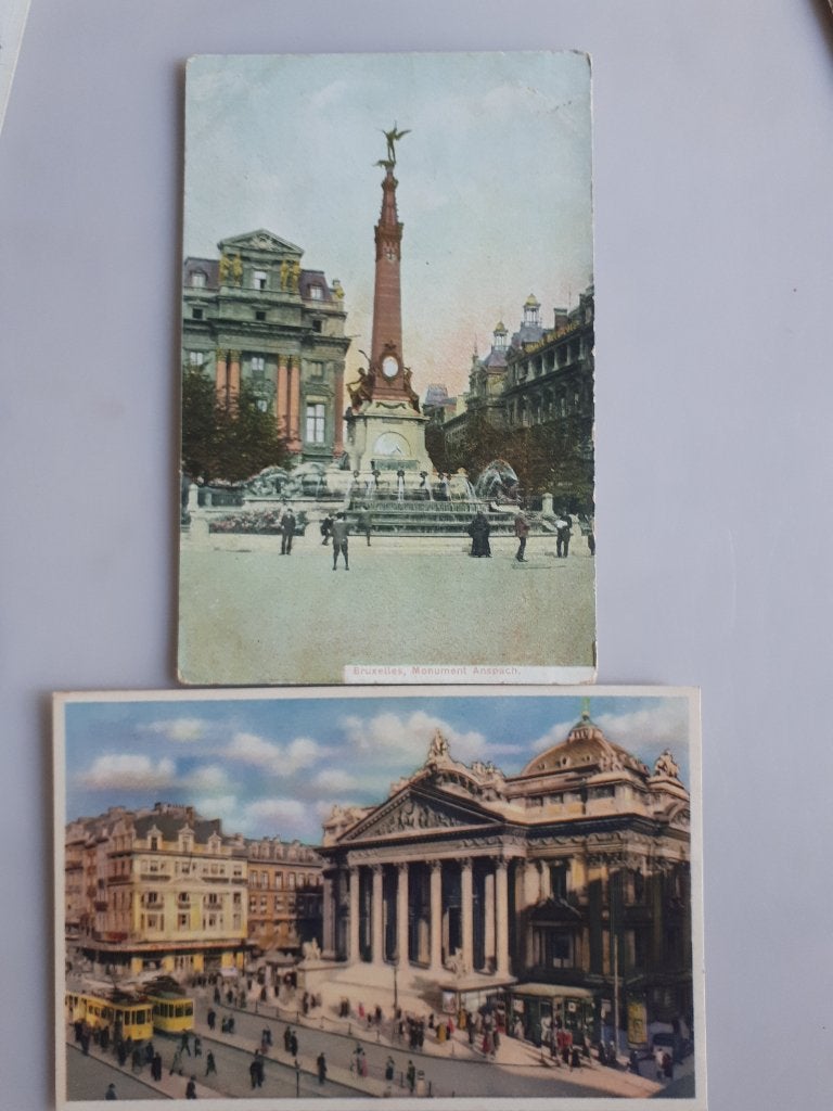 BRUXELLES : 2 CP +-1910 Parlement et Mon. Anspach RéfB11, Collections, Enlèvement ou Envoi, Avant 1920, Non affranchie, Bruxelles (Capitale)