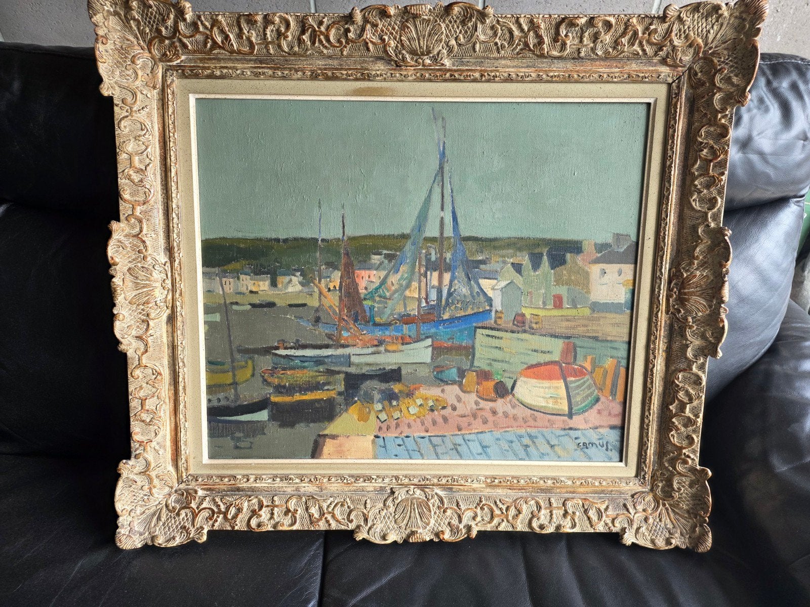 huile sur toile de Gustave camus, Antiquités & Art, Enlèvement, Toile