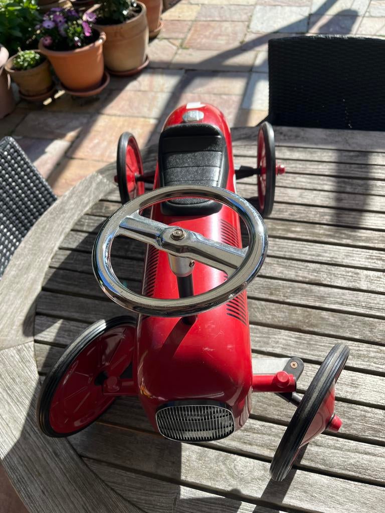 Metalen retro loopauto / trapauto rood, Fietsen en Brommers, Ophalen, Gebruikt