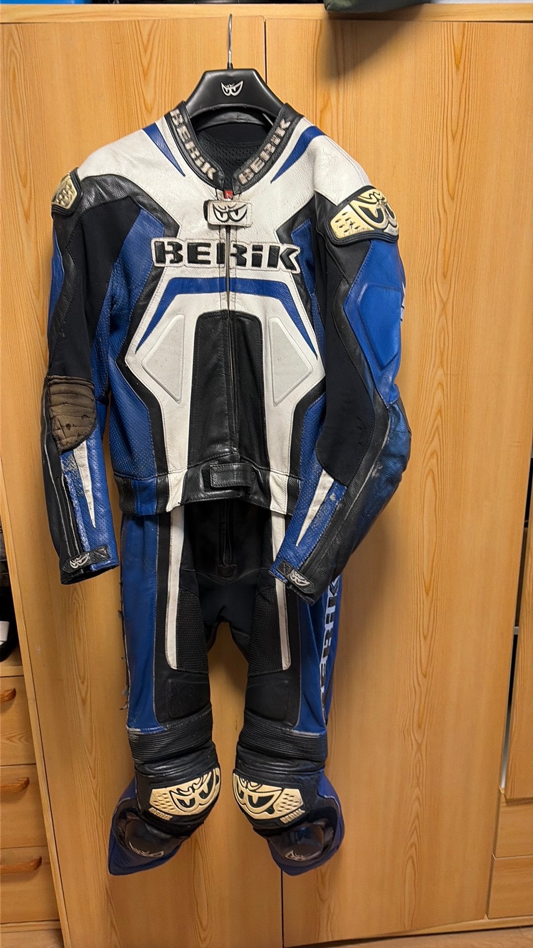 Lederen 2 delig motorpak Berik maat 54, Motoren, Ophalen, Tweedehands, Heren, Combipak