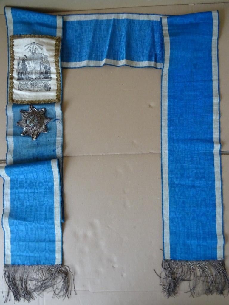 Antieke stola sjerp ster Vrijmetselaars Vrijmetselarij 240cm, Antiek en Kunst, Antiek | Religieuze voorwerpen, Ophalen of Verzenden