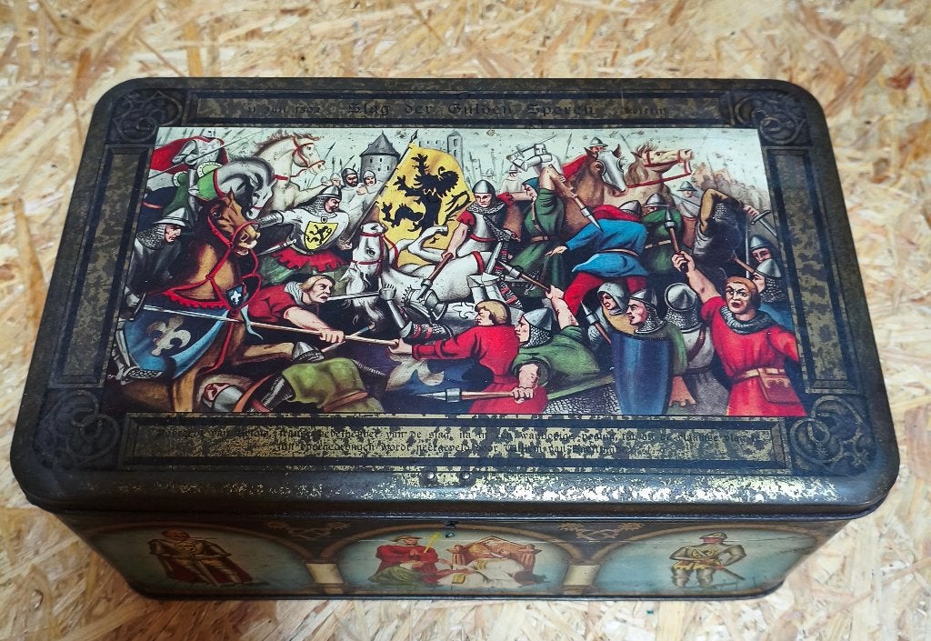 Vintage blik 1952 – Slag der Gulden Sporen, Ophalen