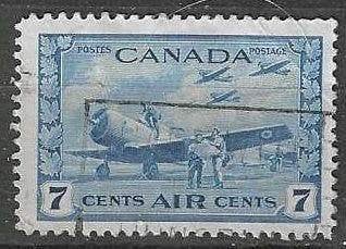 Canada 1942/1943 - Yvert 8PA - Oorlogsinspanning - 7 c. (ST), Verzenden, Gestempeld