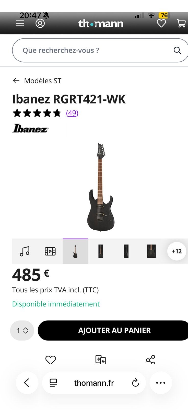 Ibanez rgrt421, Muziek en Instrumenten, Ophalen of Verzenden, Zo goed als nieuw