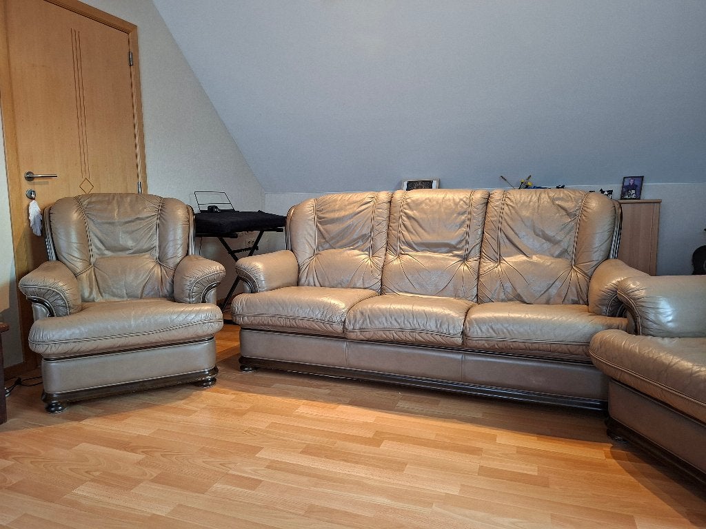 LEDEREN SALON GRATIS AF TE HALEN, Huis en Inrichting, Zetels | Zetels, Ophalen, Gebruikt, 100 tot 125 cm, Klassiek