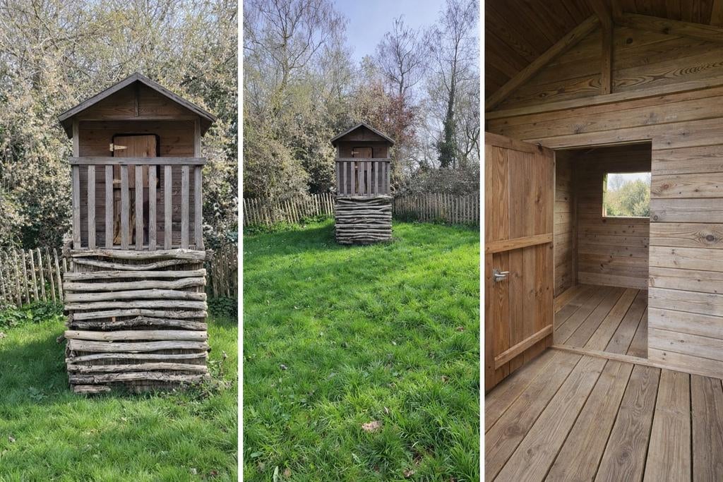 Cabane enfant en bois sur pilotis – style nature, Enlèvement, Bois