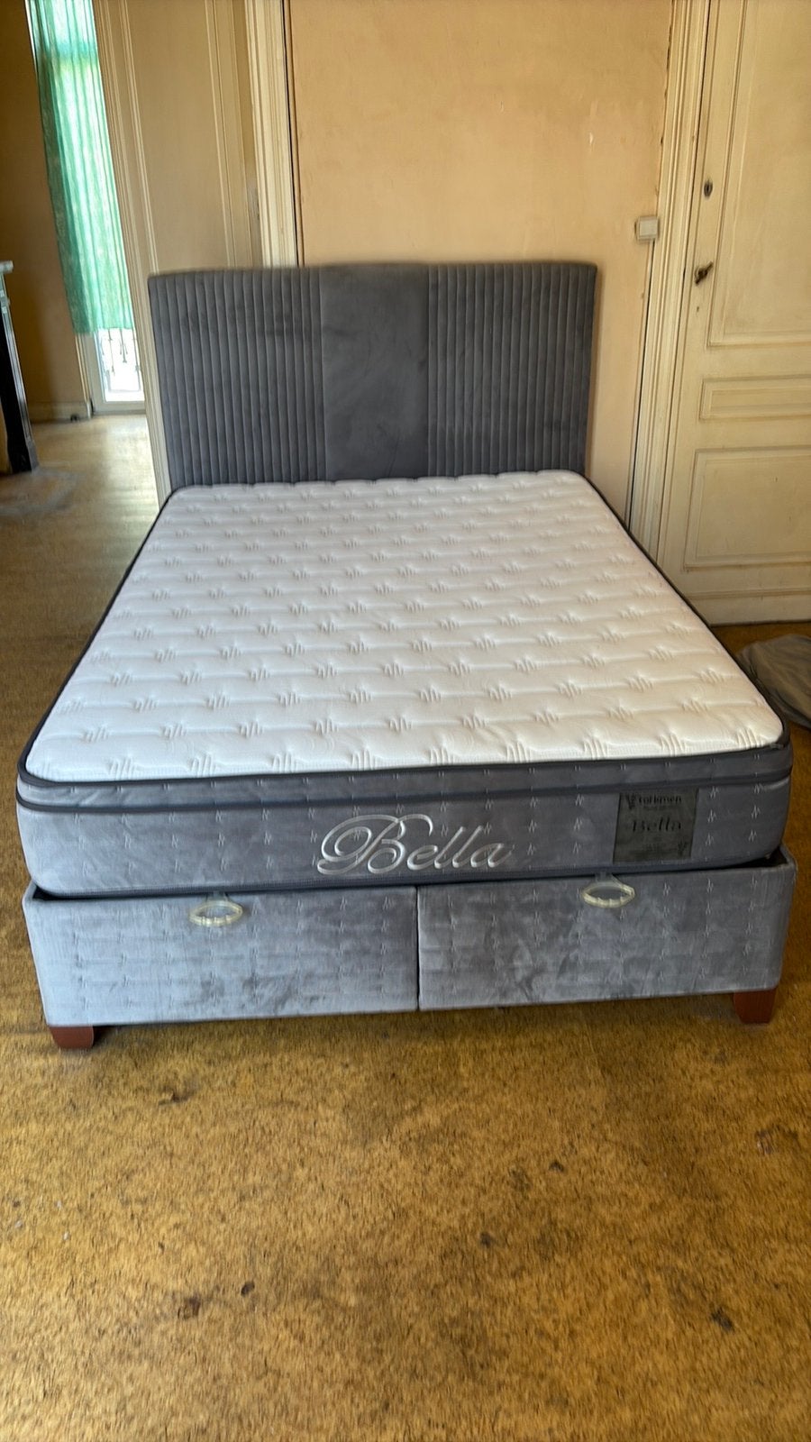 Lit boxspring + matelas 140/200, Enlèvement, Comme neuf