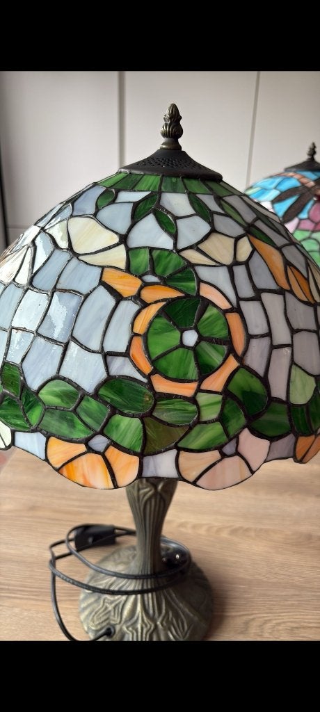 Tiffanylampen, Lampe figurine, Comme neuf, Verre, Enlèvement