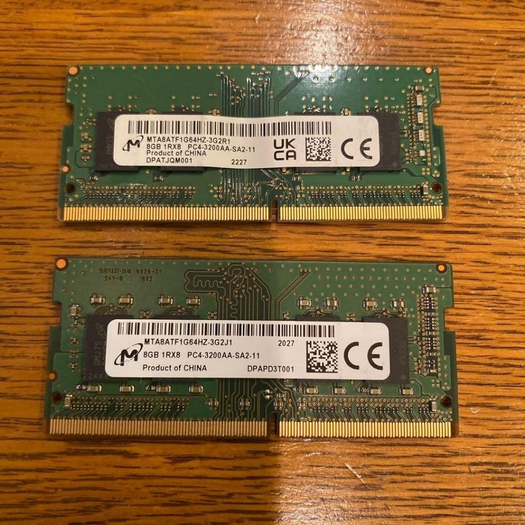 16Gb DDR4 Micron 8Gb x 2 sodimm, Enlèvement ou Envoi, DDR4, Comme neuf, Laptop