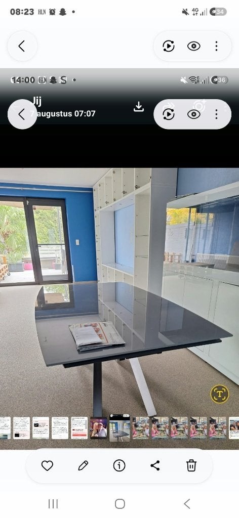Designe tafel met 8 stoelen, Huis en Inrichting, Ophalen, Overige materialen, Wit, Zo goed als nieuw