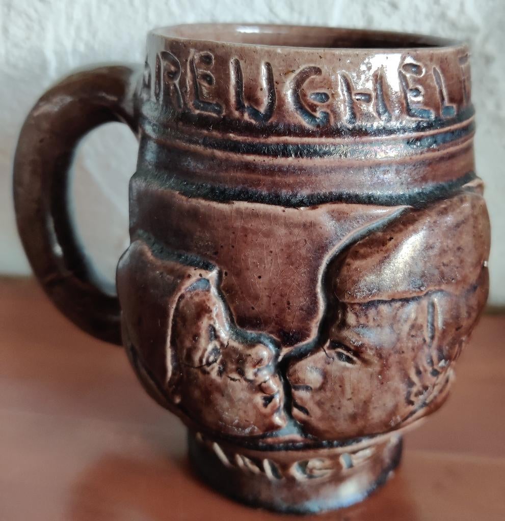 Vintage bier mok: 1958, Verzamelen, Biermerken, Zo goed als nieuw, Overige typen, Ophalen of Verzenden