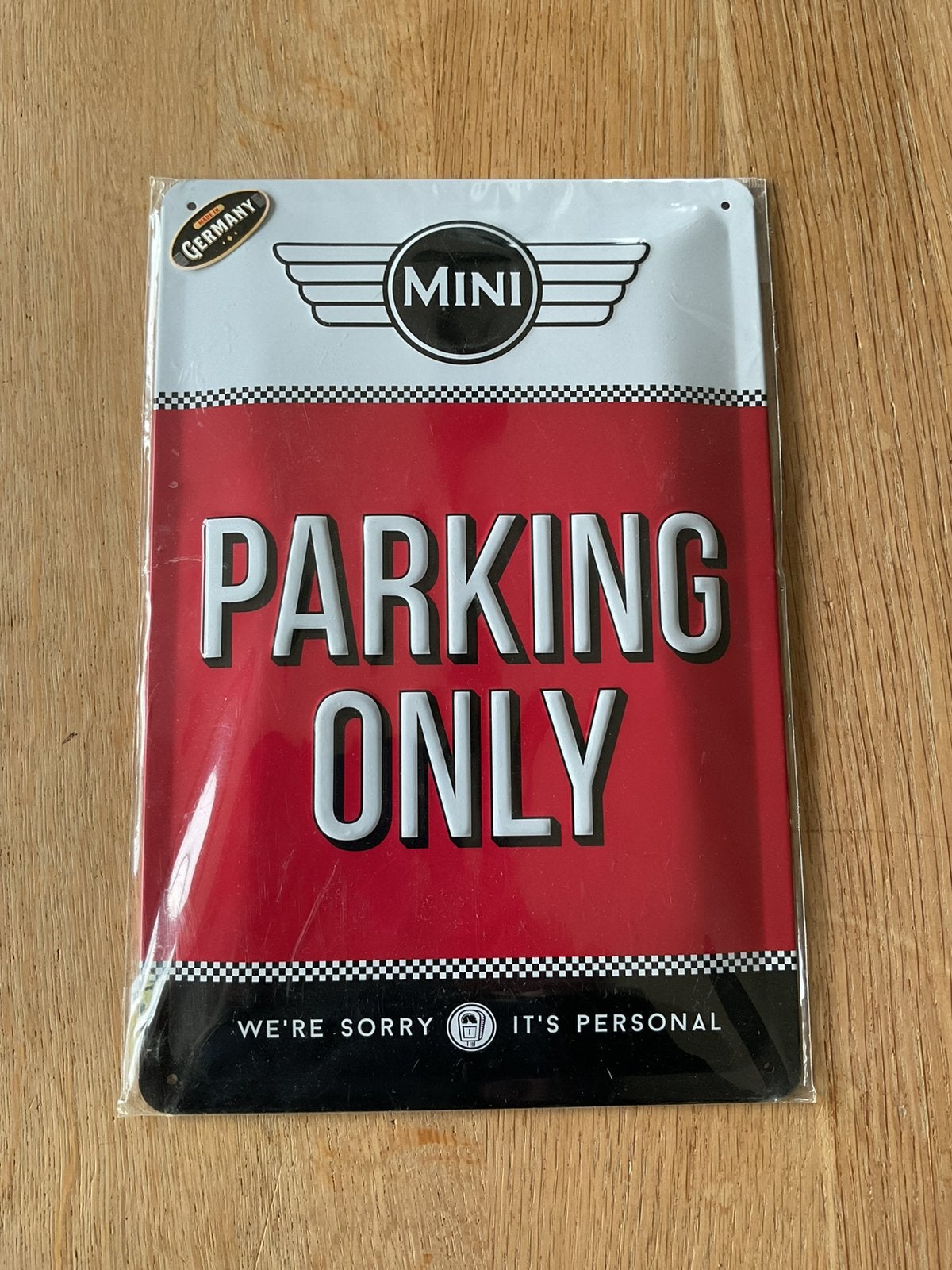Plaque en tôle voiture Mini parking only, Enlèvement ou Envoi, Neuf, Voitures