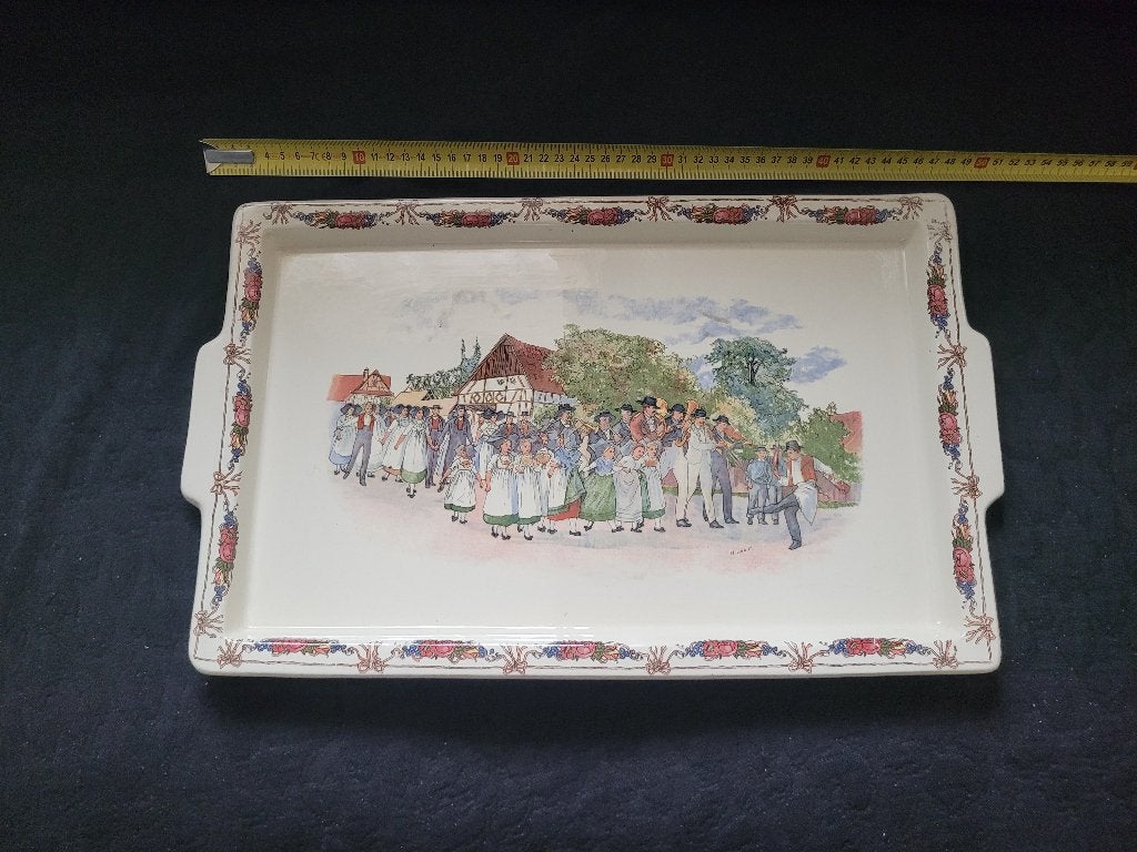 GRAND plat Sarreguemines Henri Loux Alsace, Enlèvement ou Envoi