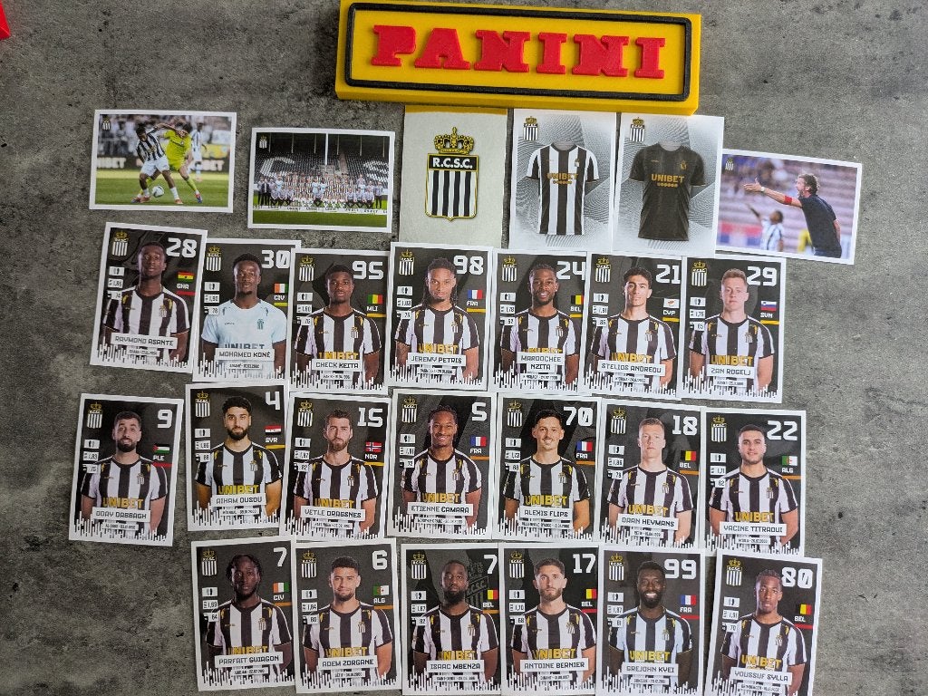26 autocollants de foot PANINI FOOTBALL 2024/25 SC CHARLEROI, Envoi, Neuf