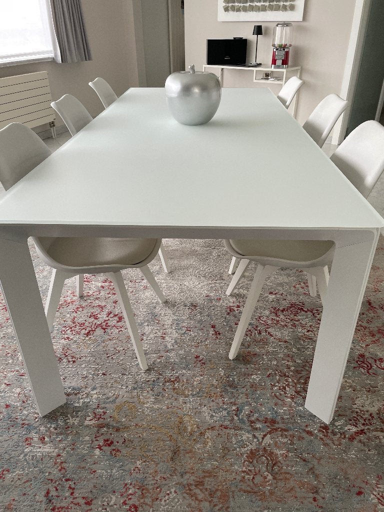 Tafel + 6 stoelen, Huis en Inrichting, Tafels | Eettafels, Ophalen, Gebruikt, 200 cm of meer, 50 tot 100 cm