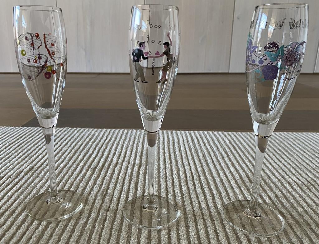 Ritzenhoff design champagneglazen kristalglas, Antiek en Kunst, Antiek | Glaswerk en Kristal, Ophalen
