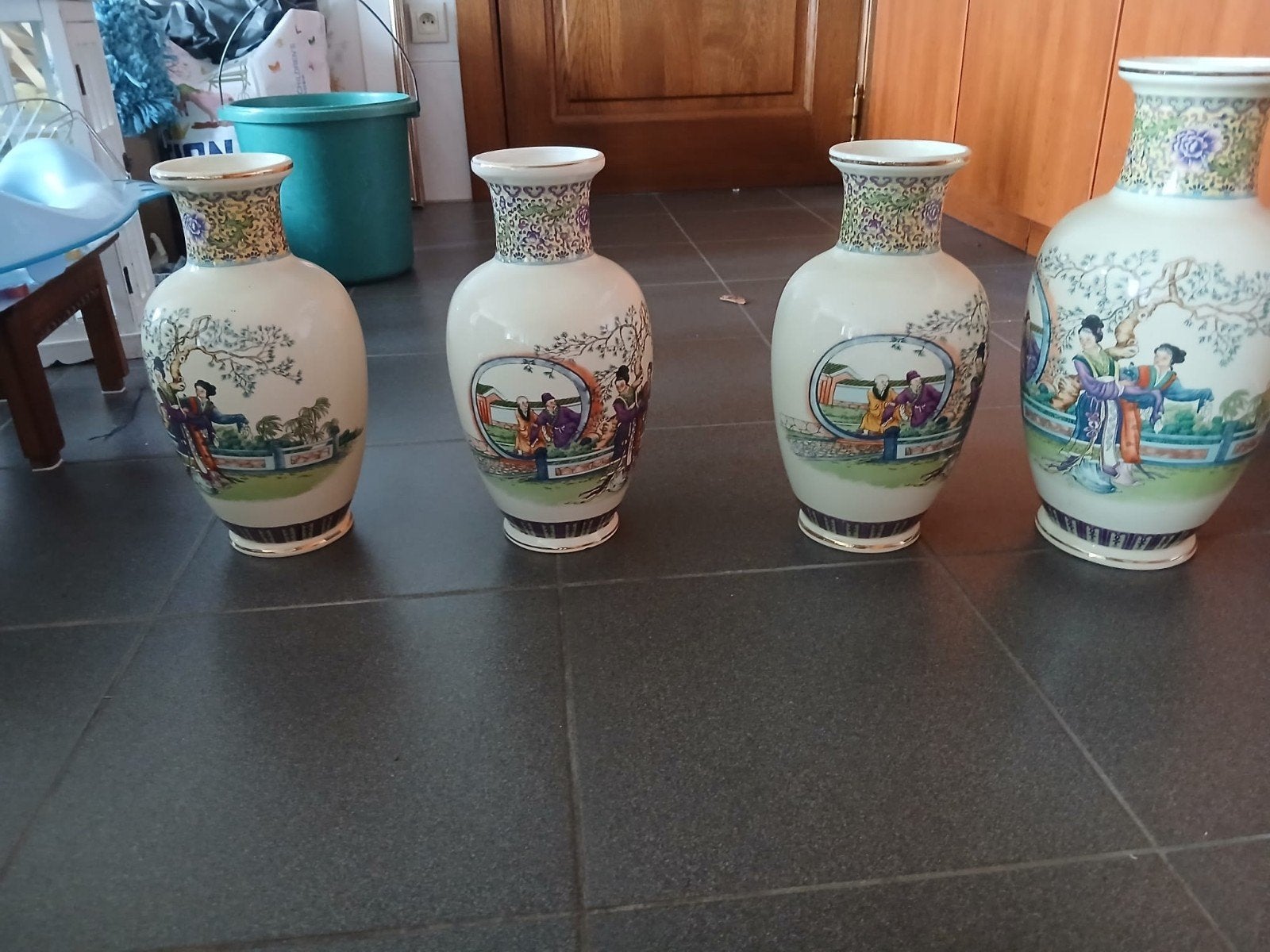 4 chinese vazen, Antiek en Kunst, Ophalen