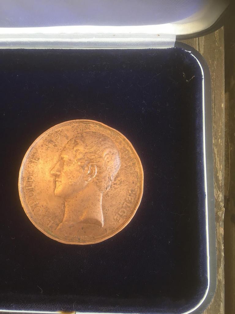 Grote pening van leopold 1 van brons, Ophalen