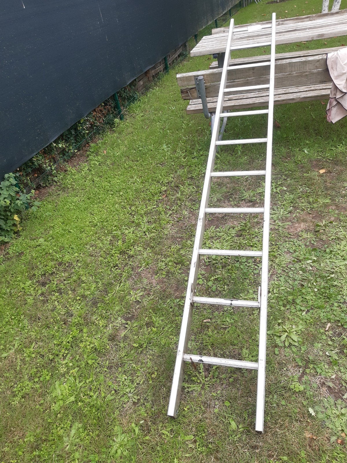 alu ladder  11 treden, Ophalen of Verzenden, Ladder