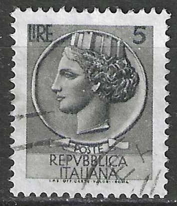 Italie 1955/1960 - Yvert 710 - Munt uit Syracuse (ST), Verzenden, Gestempeld