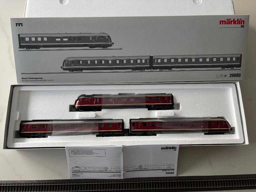 Märklin H0 39080 DB Train diesel 3 pièces  VT 08.5, Enlèvement ou Envoi, Courant alternatif, Comme neuf, Set de Trains