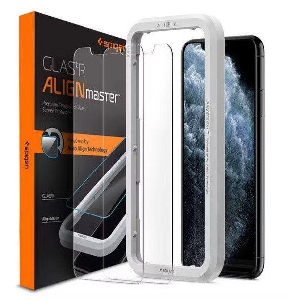 Spigen GlastR Alignmaster screenprotector iPhone 11/XR 2pack, Télécoms, Téléphonie mobile | Housses, Coques & Façades | Apple iPhone