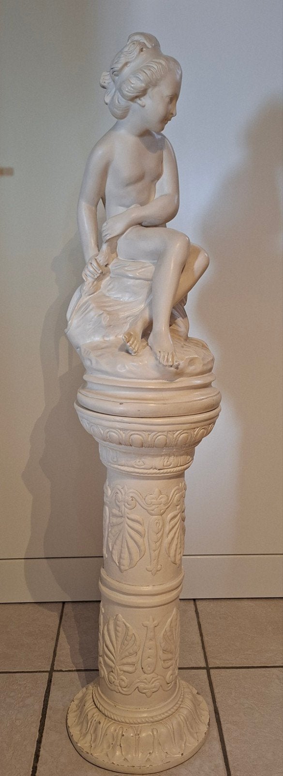 Mooi gipsen beeld Psyche naar Falconet met sokkel"., Enlèvement, Gips, Statue