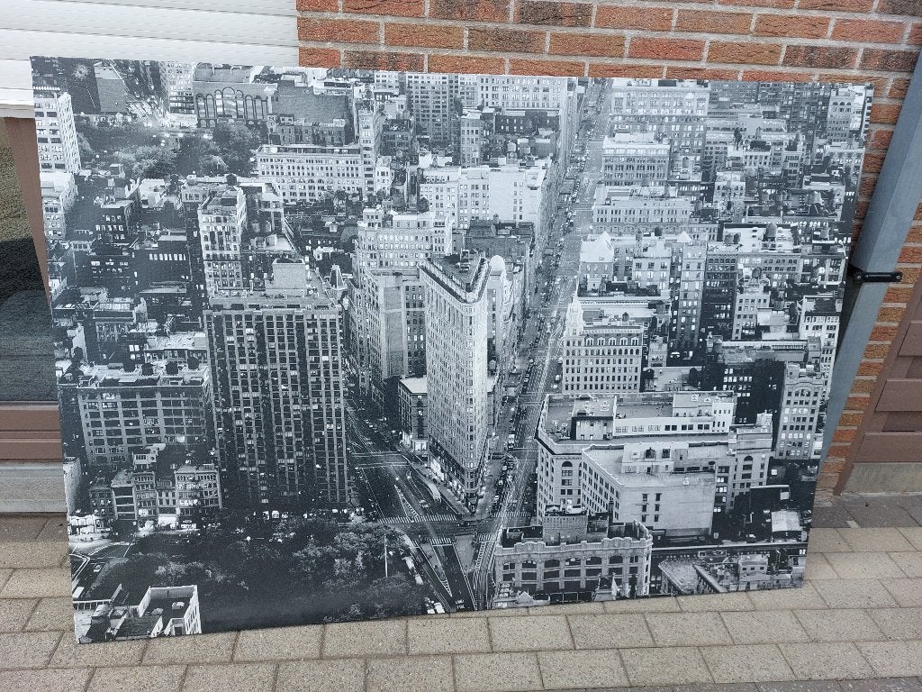 Ingelijste Canvas met afbeelding New York. 140 cm x 200 cm., Ophalen, 200 cm, Zo goed als nieuw, Met afbeelding