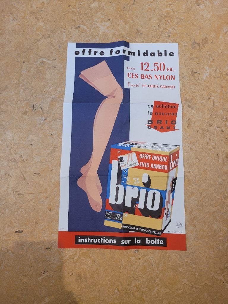 ancienne publicité Delhaize Brio, Enlèvement ou Envoi, Utilisé, Panneau publicitaire
