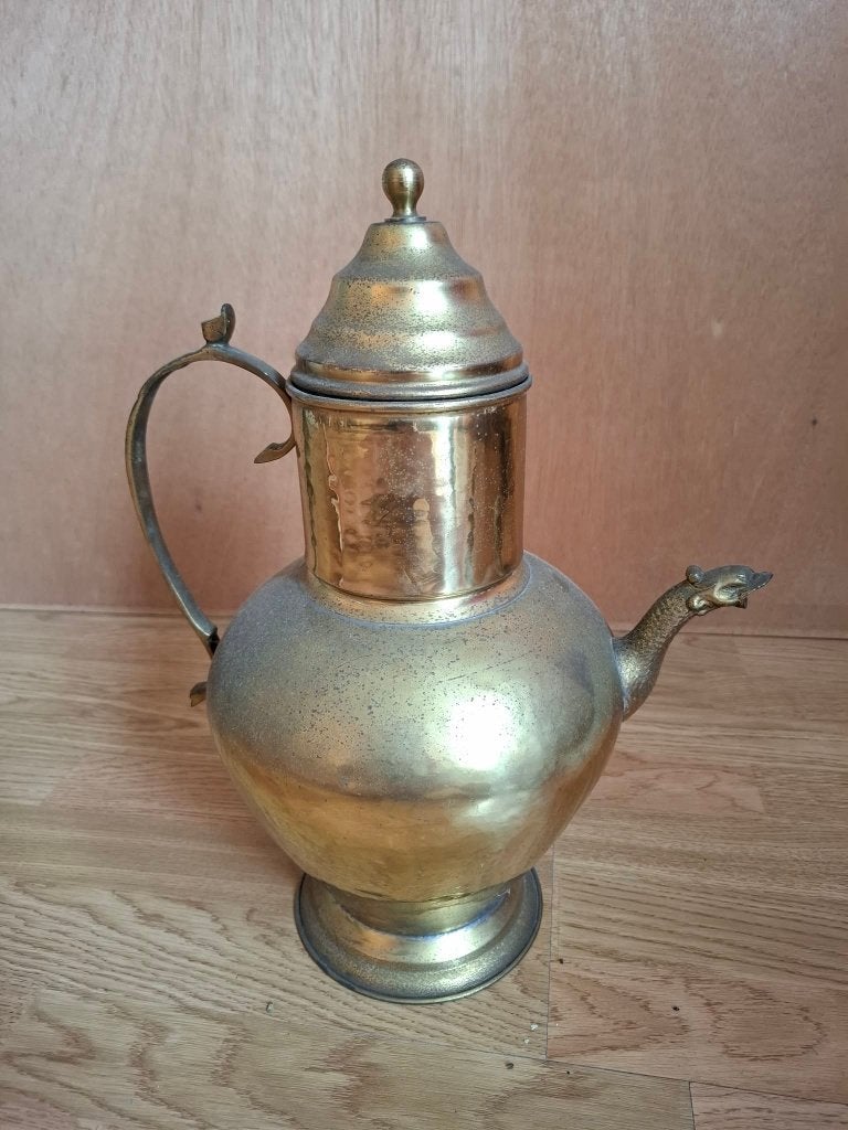 antieke messing koffiekan, Enlèvement, Cuivre
