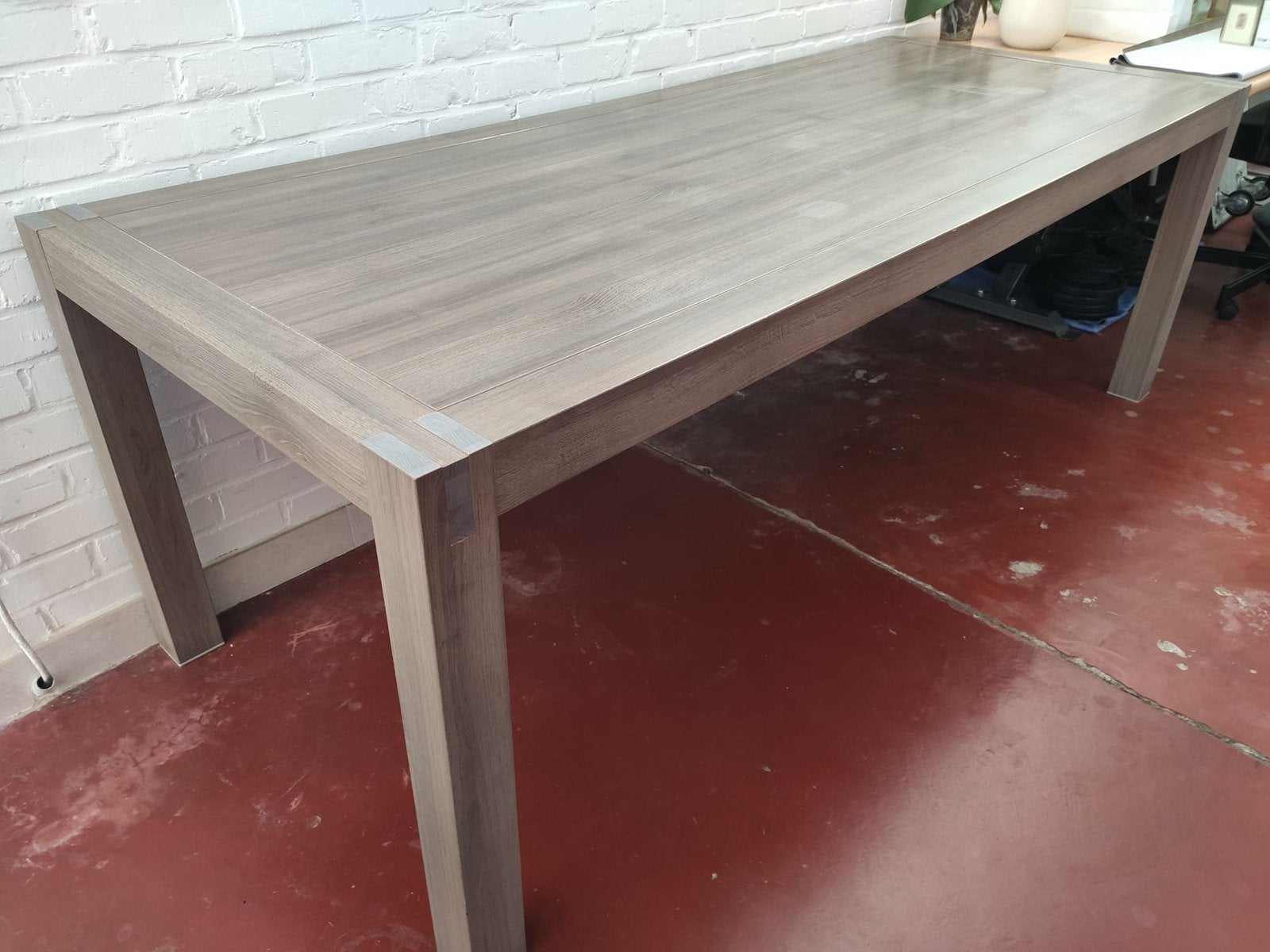 Houten design tafel, Huis en Inrichting, Tafels | Eettafels, Ophalen, 200 cm of meer, 50 tot 100 cm, Zo goed als nieuw