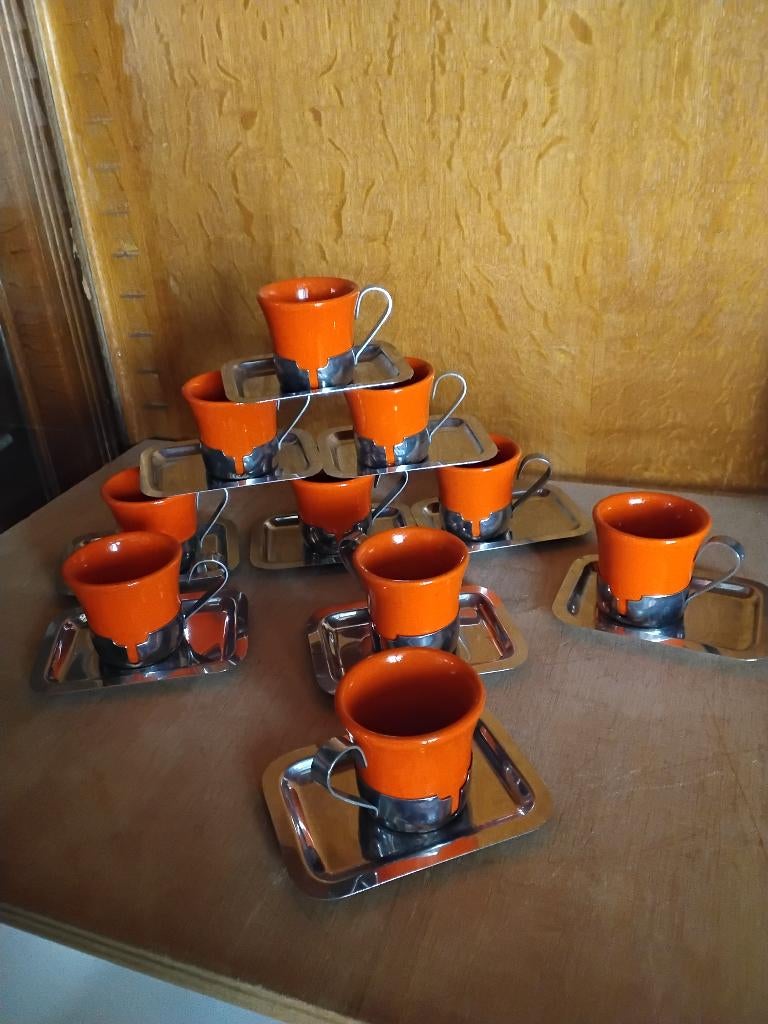 Ancienne tasse et sous design italy 1970, Enlèvement ou Envoi