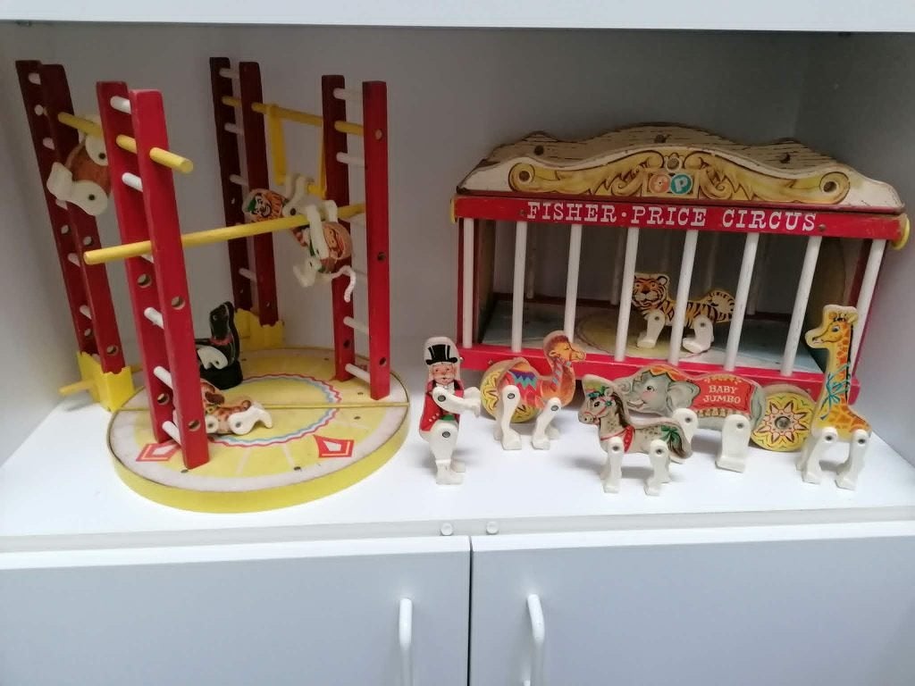 Vintage Fisher Price houten circus #900, Enlèvement, Utilisé, Set de jeu