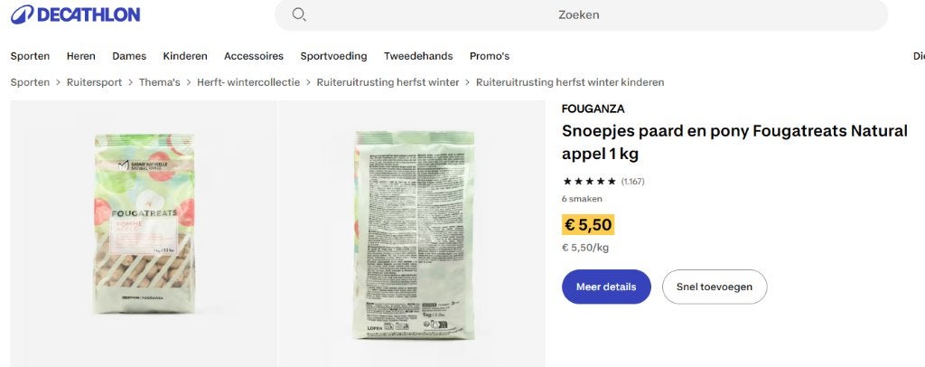 GRATIS paardensnoepjes natural appel - Fougatreat, Dieren en Toebehoren, Fouganza, Ophalen, Nieuw, Voedingssupplement