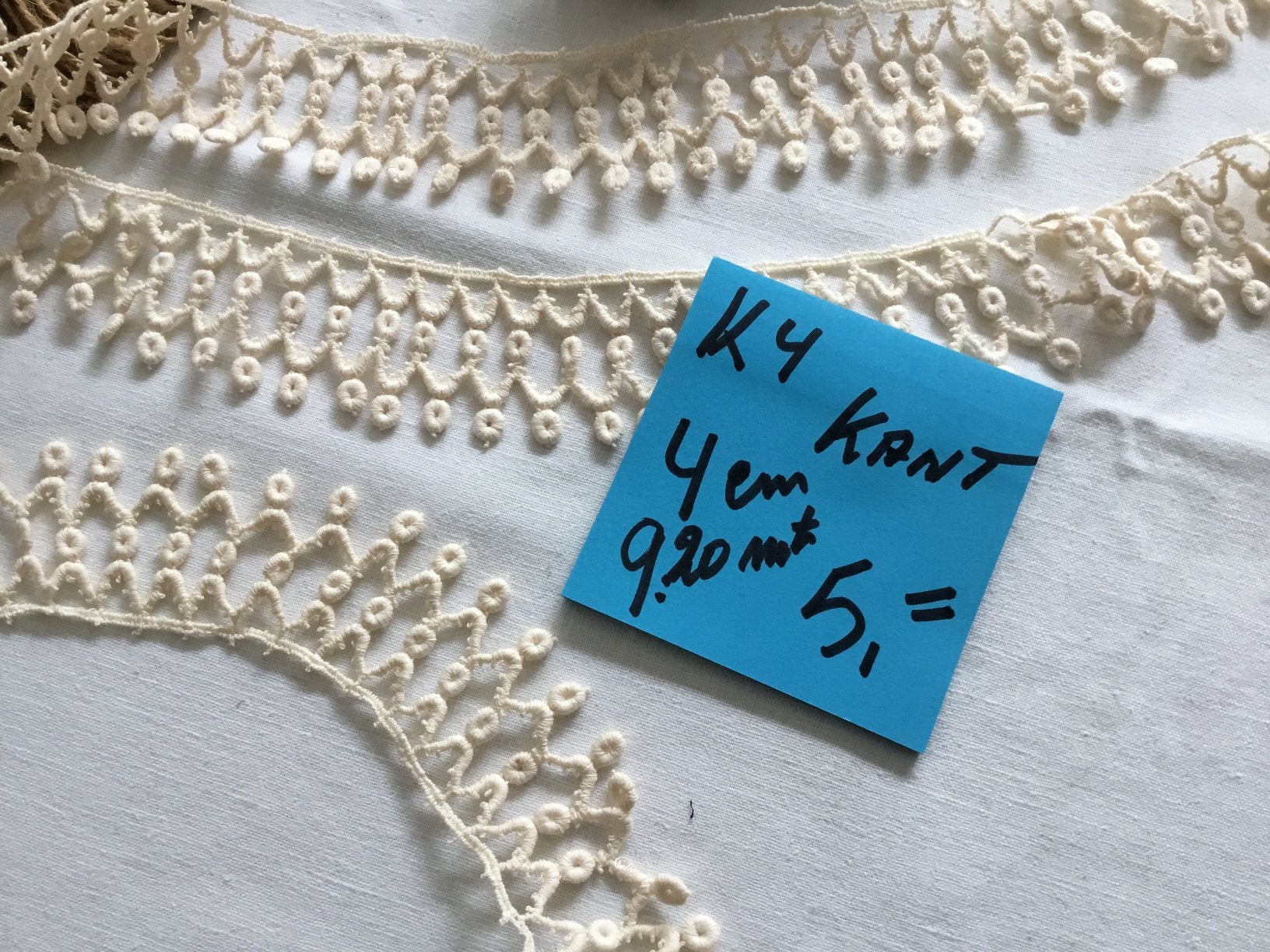 Retro kant katoen 4 cm ecru K4, haspel 13,60 mtr 5,00., Enlèvement ou Envoi, Comme neuf, Dentelle