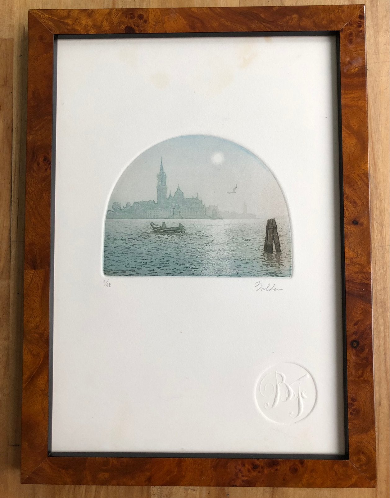 Originele kleurenets Venetië/Fabio Baldan (Lage oplage 7/42), Antiek en Kunst, Kunst | Etsen en Gravures, Ophalen