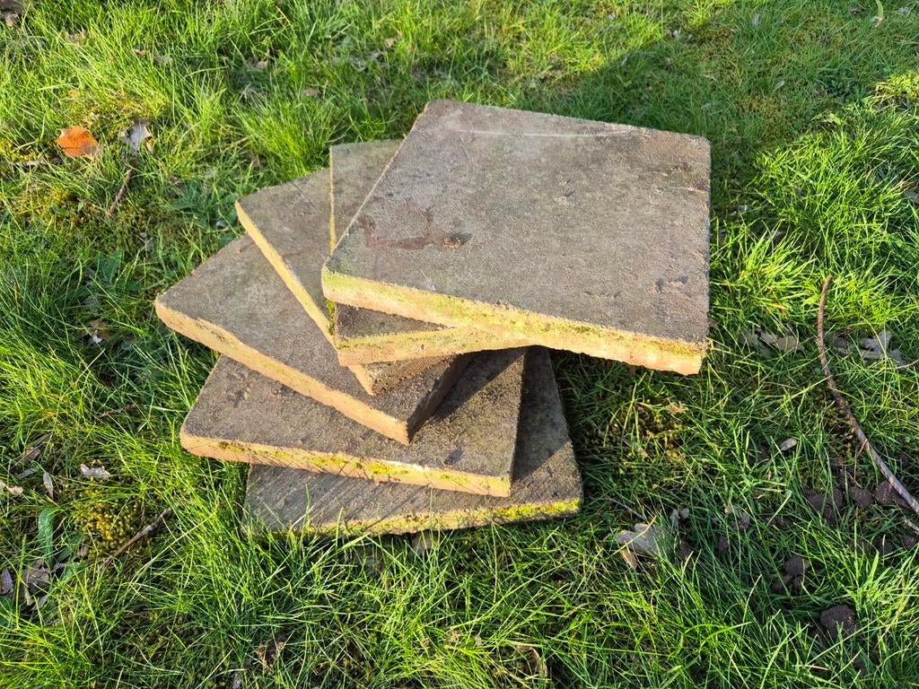 6 pavés de béton 1980 belle patine 30 x 30, Jardin & Terrasse, Enlèvement, Béton