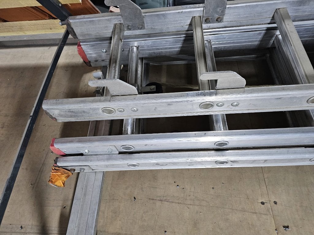 Optrekladder, alu, Doe-het-zelf en Bouw, Ladders en Trappen, Ophalen, Gebruikt, Ladder, Opvouwbaar of Inschuifbaar