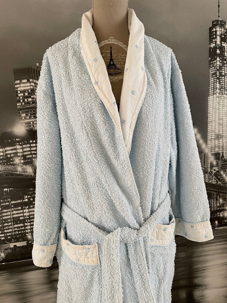mooie badjas - merk Piubelle - gratis slaapkleedje, Taille 42/44 (L), Bleu, Envoi, Piubelle