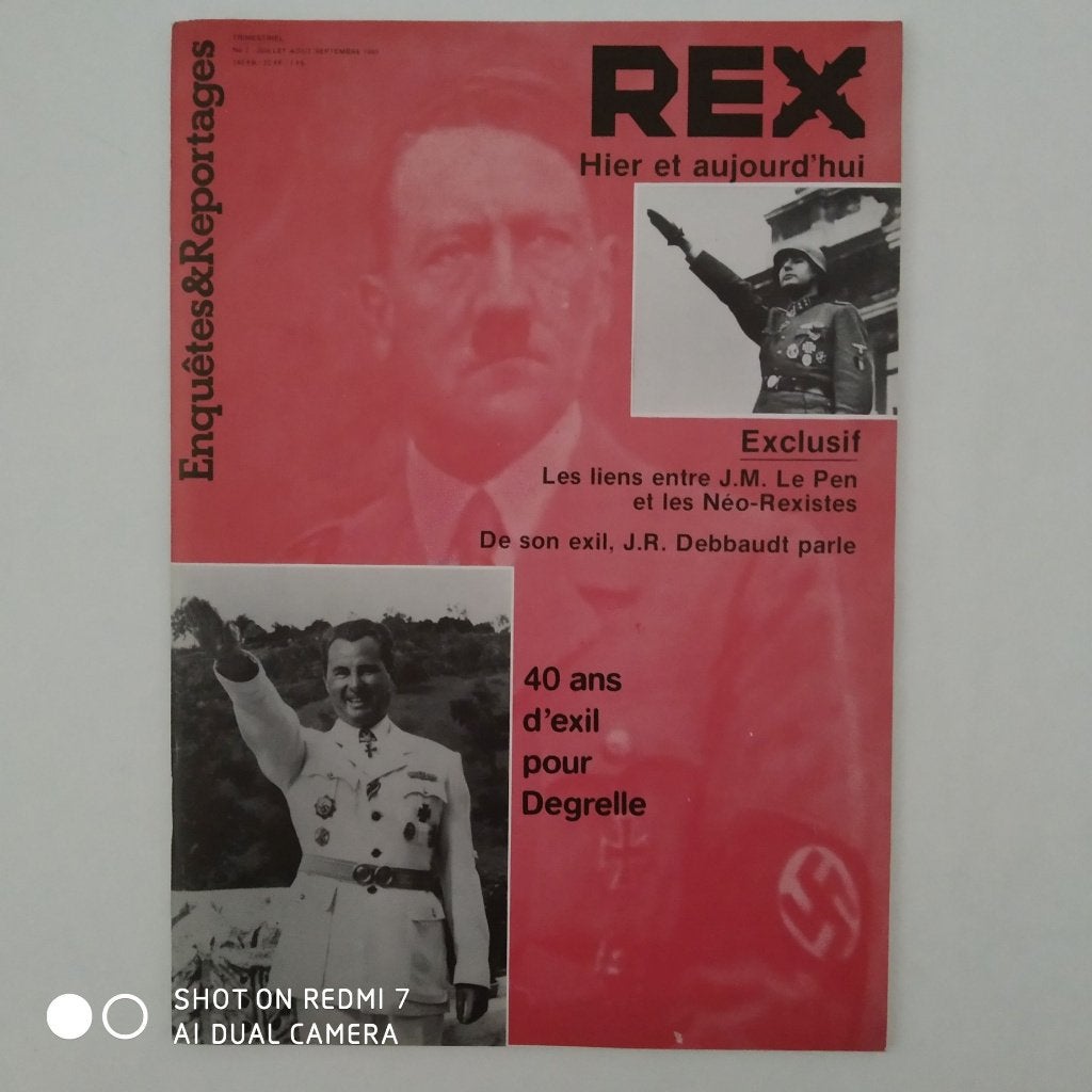 REX hier et aujourd'hui  ( Léon Degrelle ) 1985., Enlèvement ou Envoi, 20e siècle ou après, Utilisé