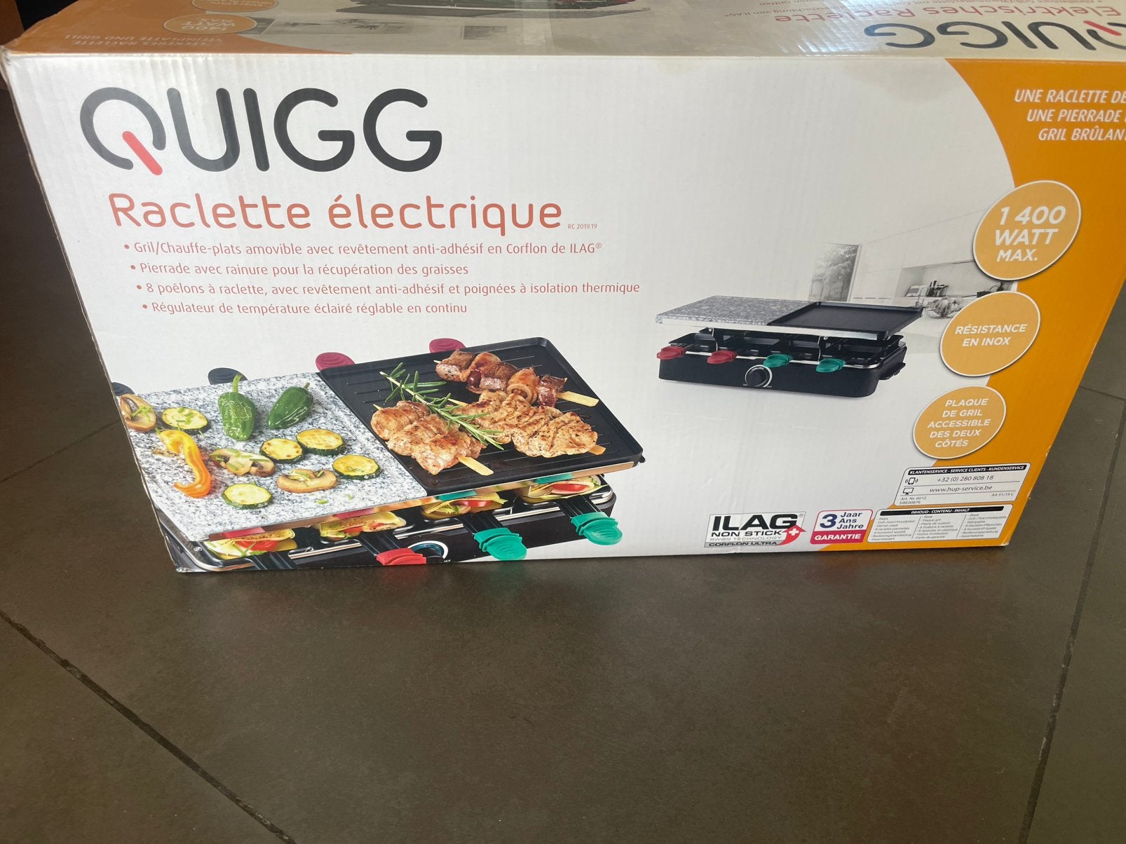 Appareil à raclette 8 pers Quigg., Electroménager, Enlèvement, Comme neuf