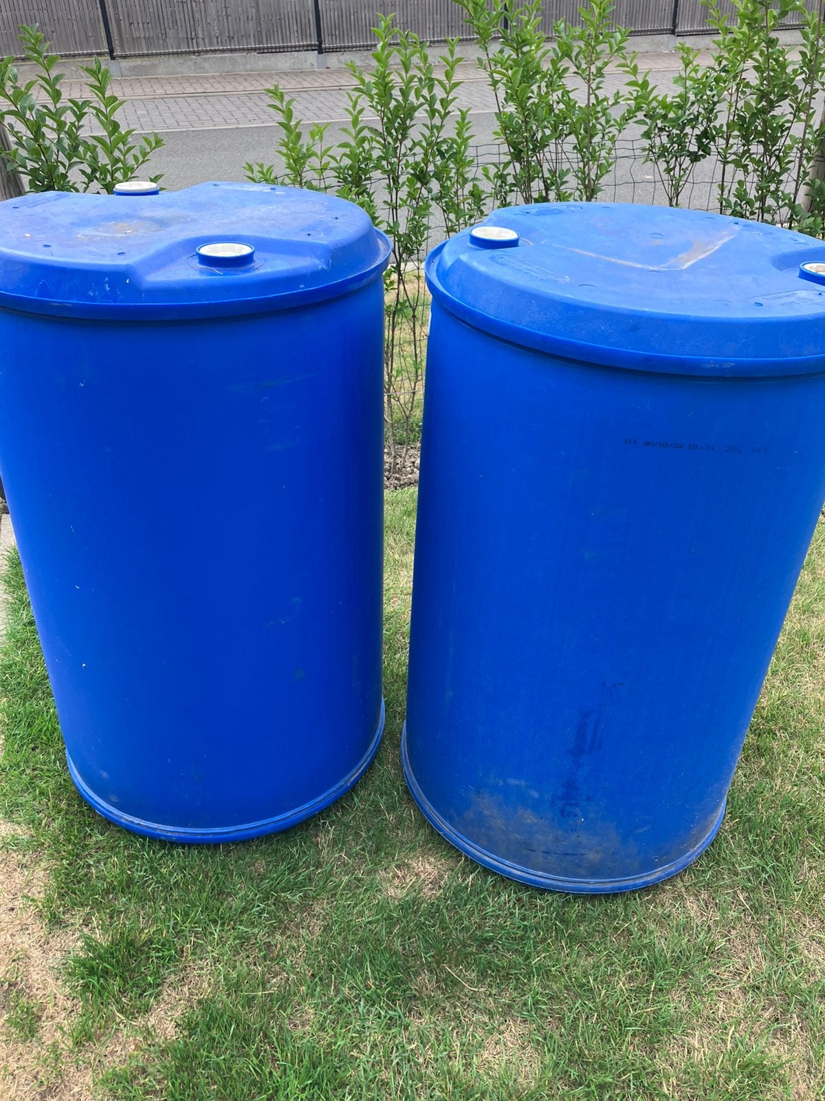 Blauwe ton 200l, Tuin en Terras, Ophalen, Gebruikt